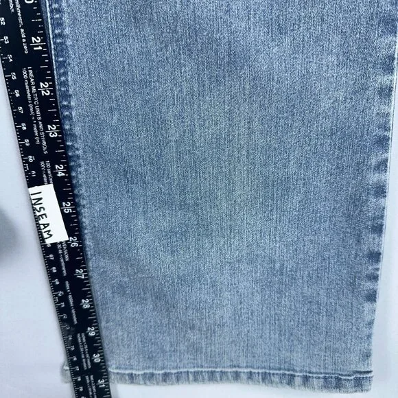 Democracy Ab Technology Jeans Bootcut Womens Size 14 Distressed Mid Rise Blue - Picture 9 of 11